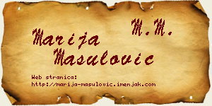 Marija Mašulović vizit kartica
